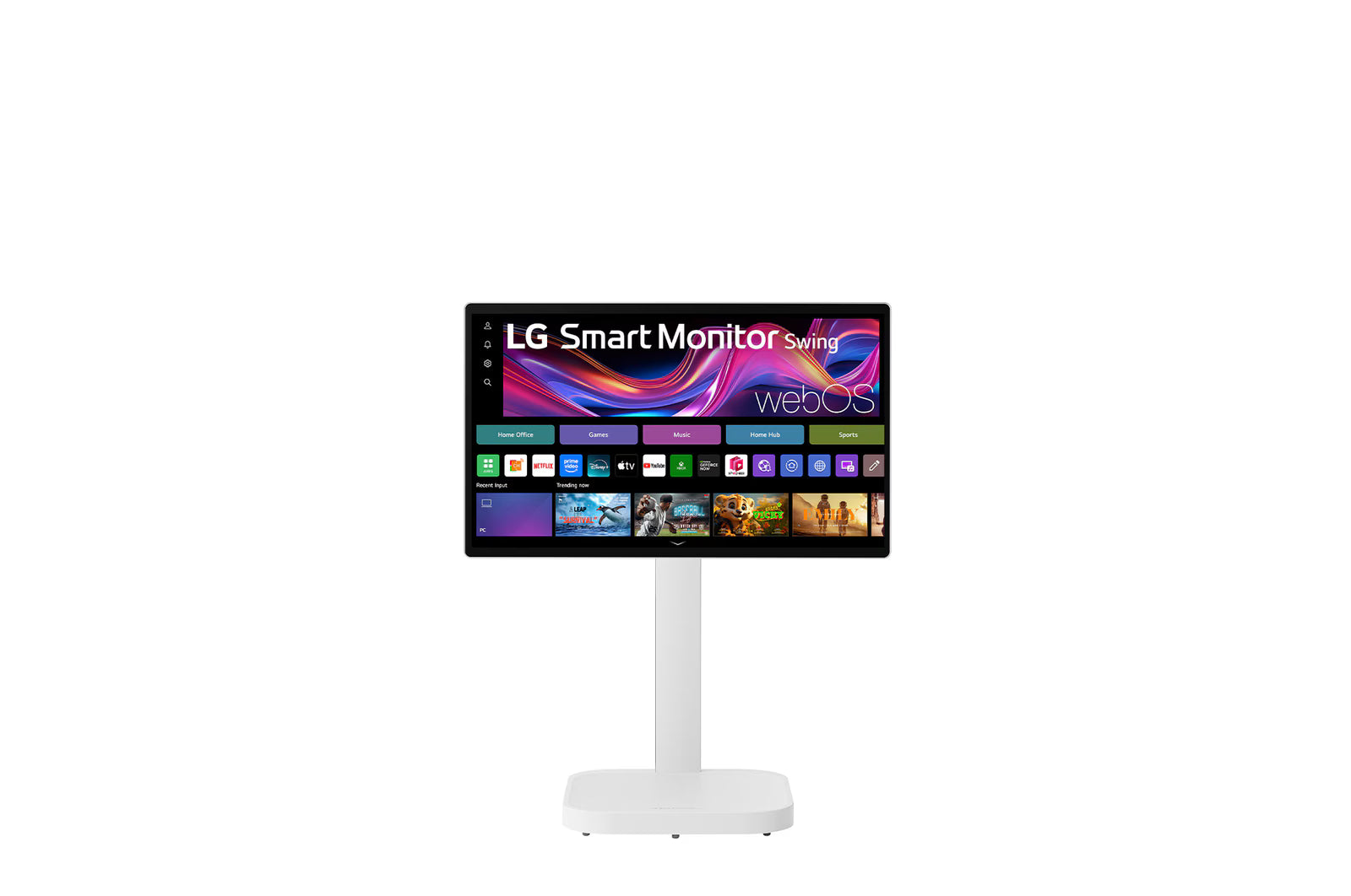 LG 32U889SA-W – 32" UHD 4K IPS Smart Monitor SWING mit integriertem Standfuß und Akku