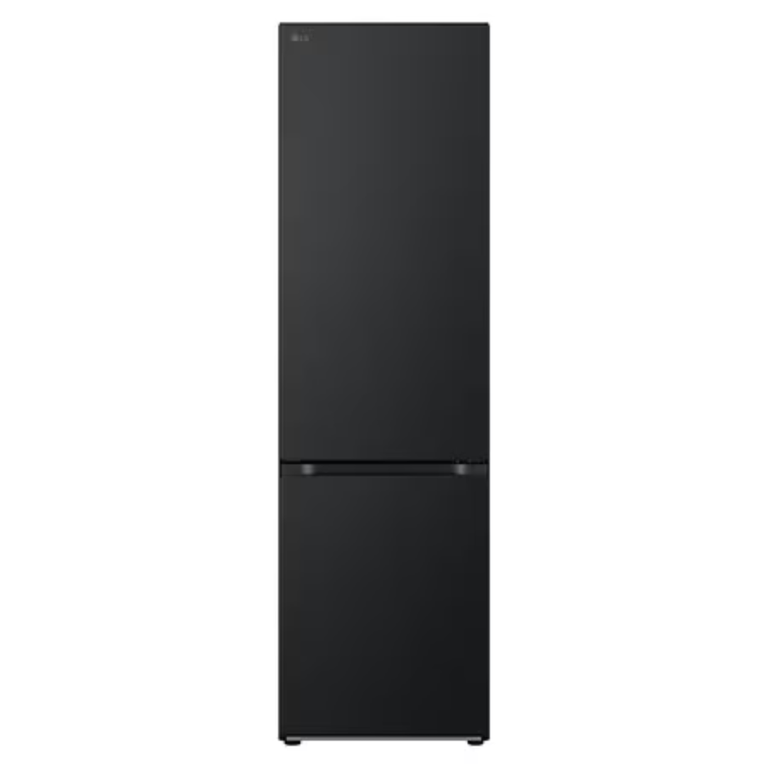 Réfrigérateur LG GBV3100EEP avec portes en acier inoxydable et espace de rangement intérieur moderne.