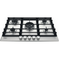 Table de cuisson Whirlpool GMWL 758/IXL avec surfaces en verre et commandes tactiles, vue de face.