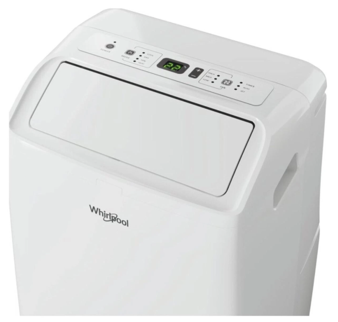 Mobiler Monoblock Klimaanlage Reversibel Whirlpool PACF212HPW – 3300 W, Klasse A/A+, R290, 6th Sense