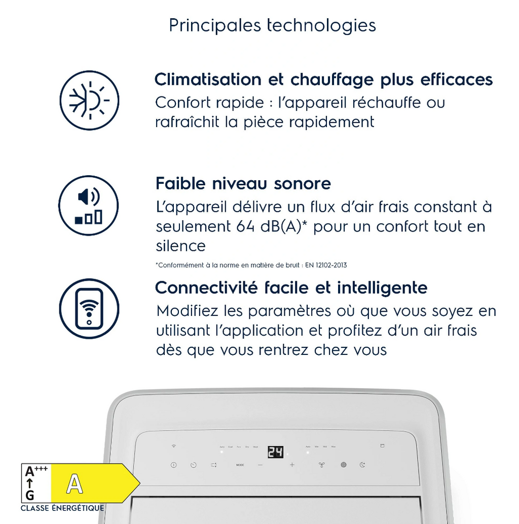 Mobiles Klimagerät Reversibel Electrolux EXP38U340HW Comfort 600 – 2600 W, Klasse A, R290, Vernetzt