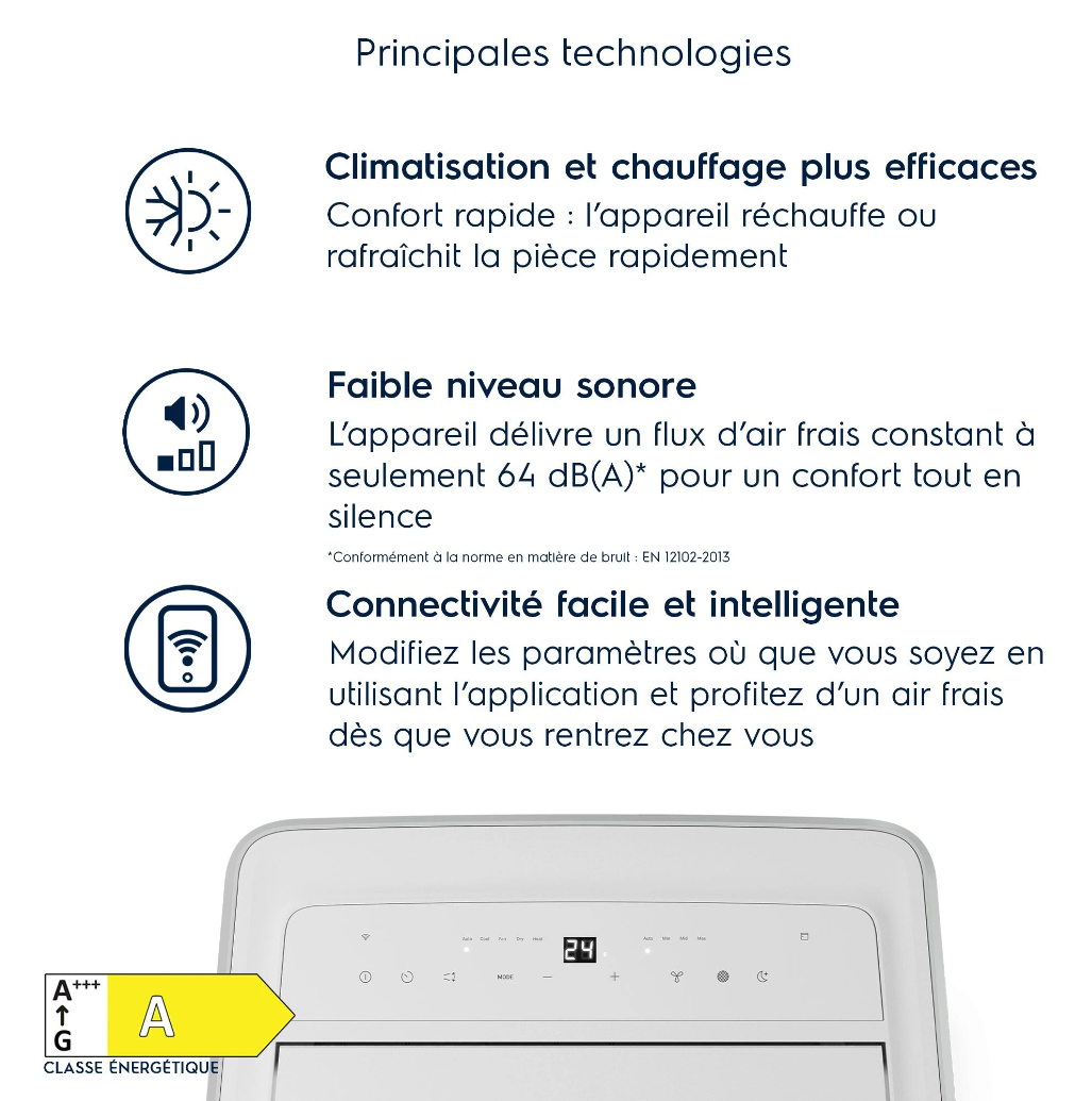 Mobiles Klimagerät Reversibel Electrolux EXP38U340HW Comfort 600 – 2600 W, Klasse A, R290, Vernetzt