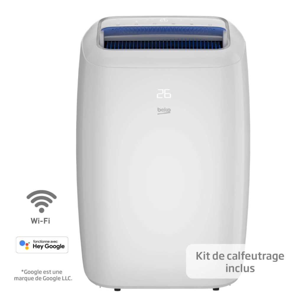 Beko Mobile Klimaanlage Reversibel BP1125H – 3500 W, Vernetzt, Sprachsteuerung, 65 dB