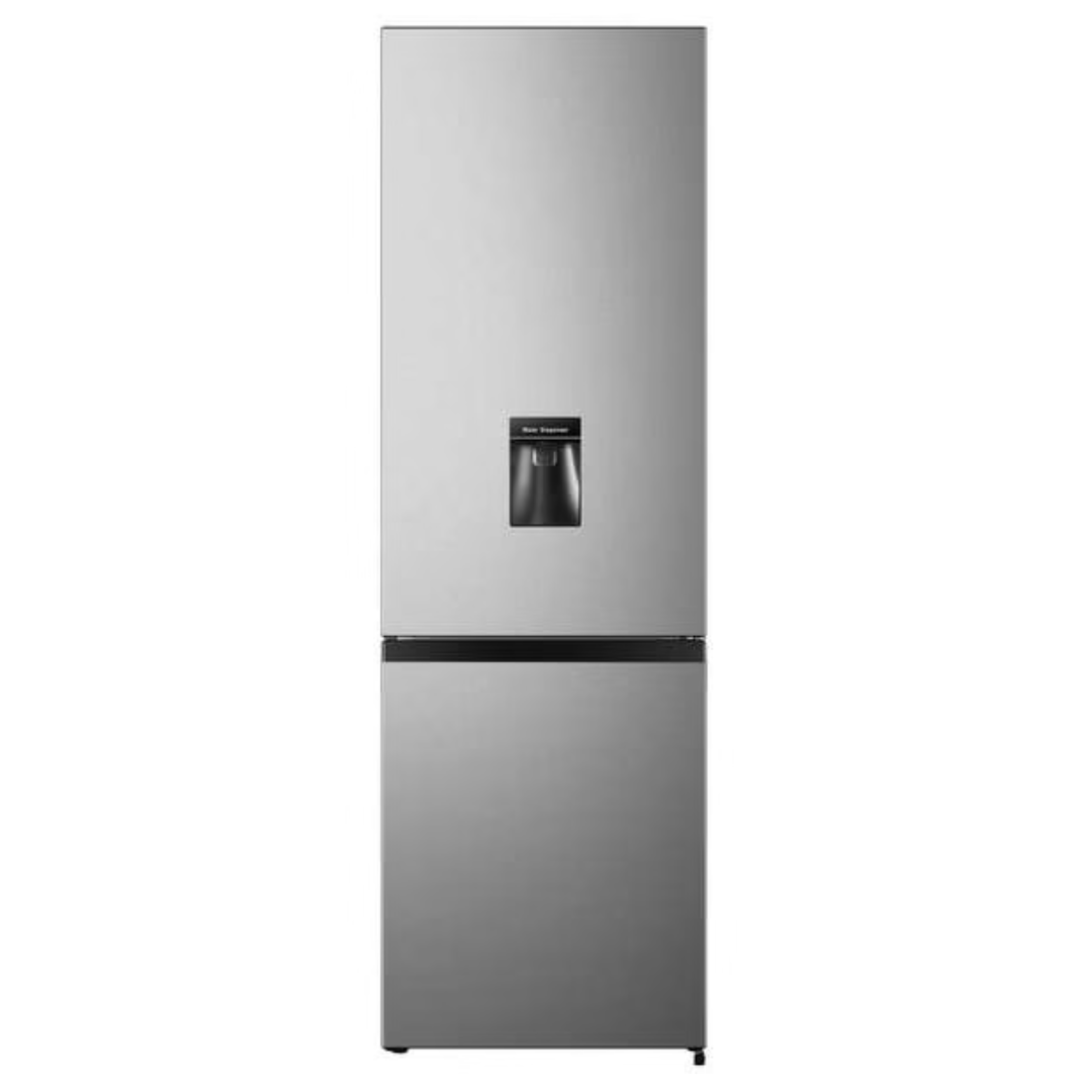 Réfrigérateur Hisense RB343D4WDE avec porte blanche et espace de stockage intérieur visible.