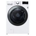 Lave-linge LG F71P12WHS avec porte blanche, affichage numérique et tambour en acier inoxydable visible sur l'image.