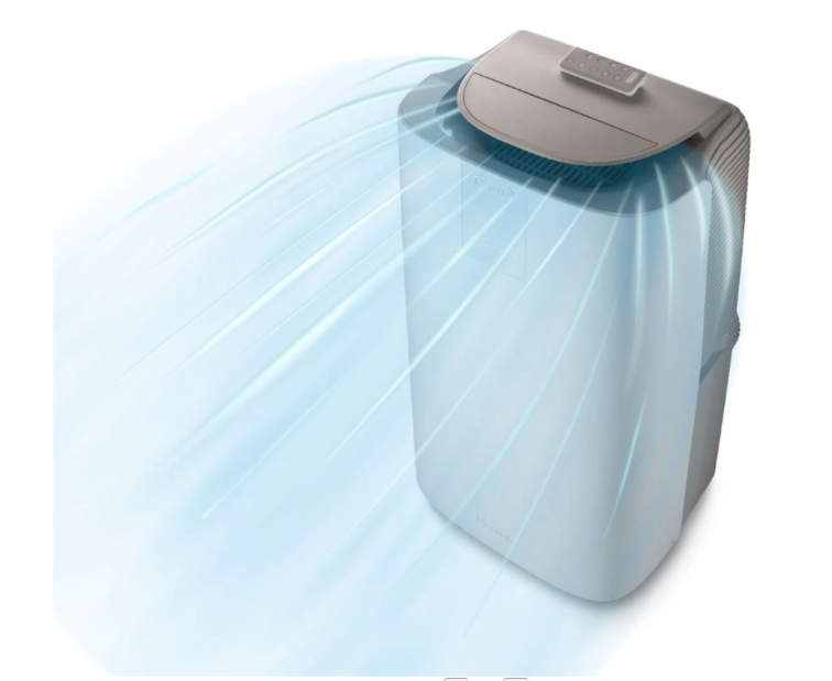 De'Longhi PACAP120 GentleJet Tragbare Klimaanlage – 12000 BTU, Klasse A+, R290, GentleJet 180°