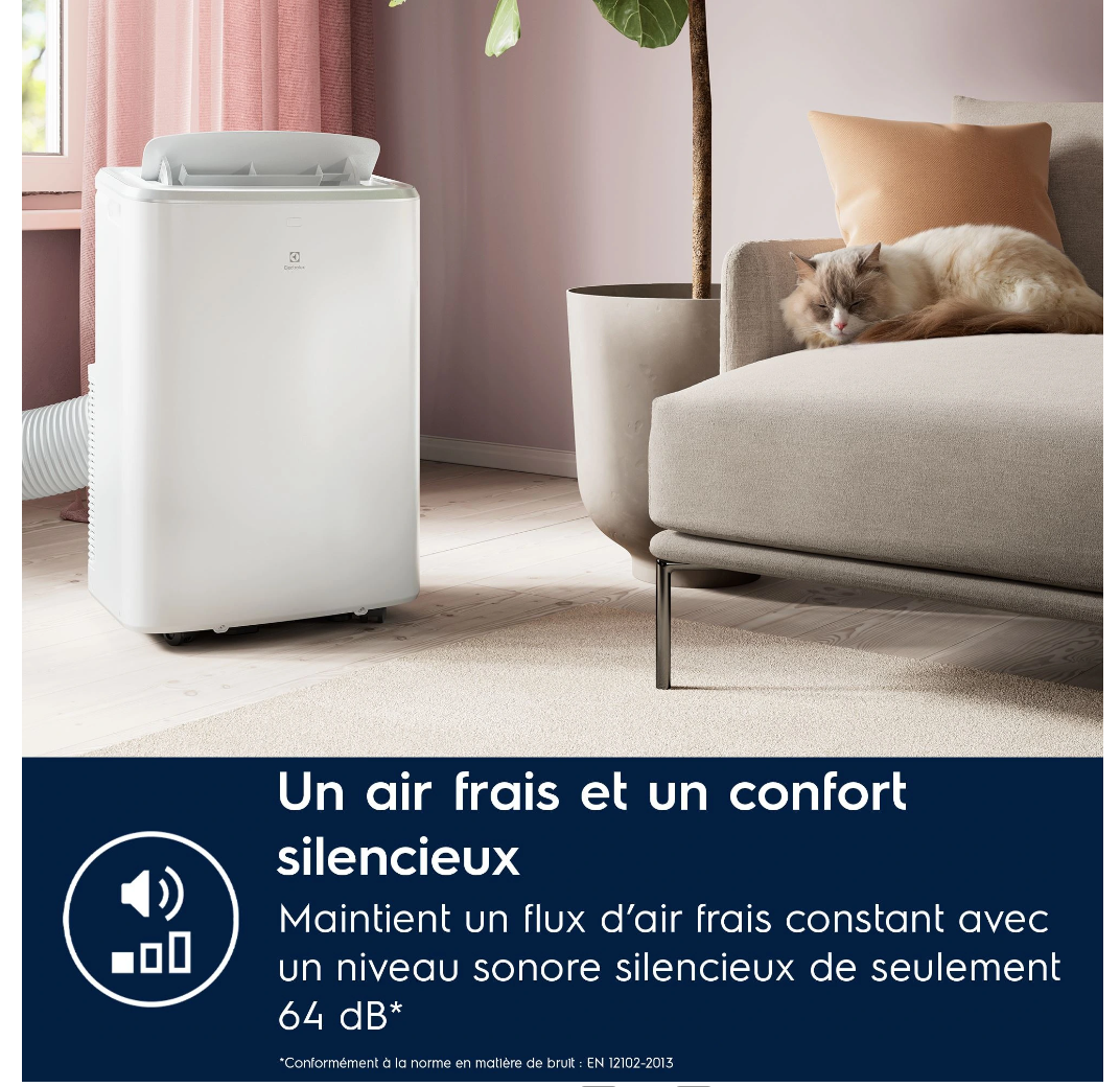 Mobiles Klimagerät Reversibel Electrolux EXP38U340HW Comfort 600 – 2600 W, Klasse A, R290, Vernetzt