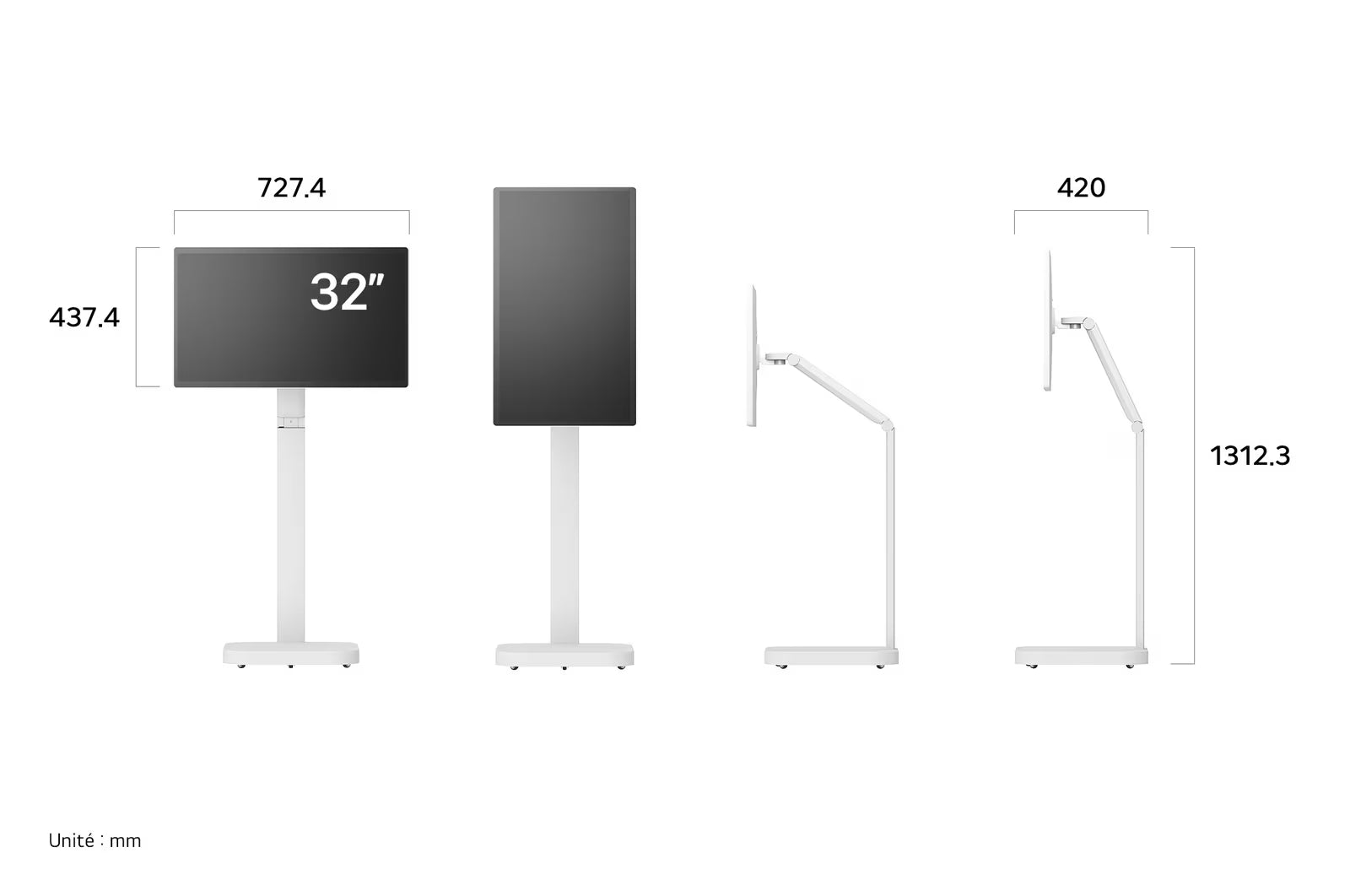 LG 32U889SA-W – 32" UHD 4K IPS Smart Monitor SWING mit integriertem Standfuß und Akku