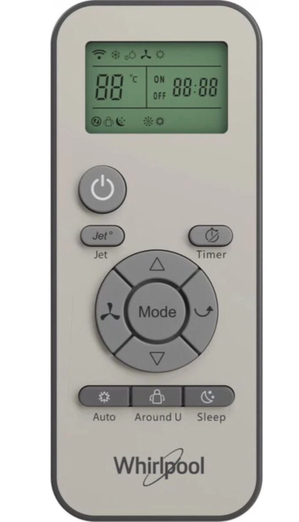 Mobiler Monoblock Klimaanlage Reversibel Whirlpool PACF212HPW – 3300 W, Klasse A/A+, R290, 6th Sense