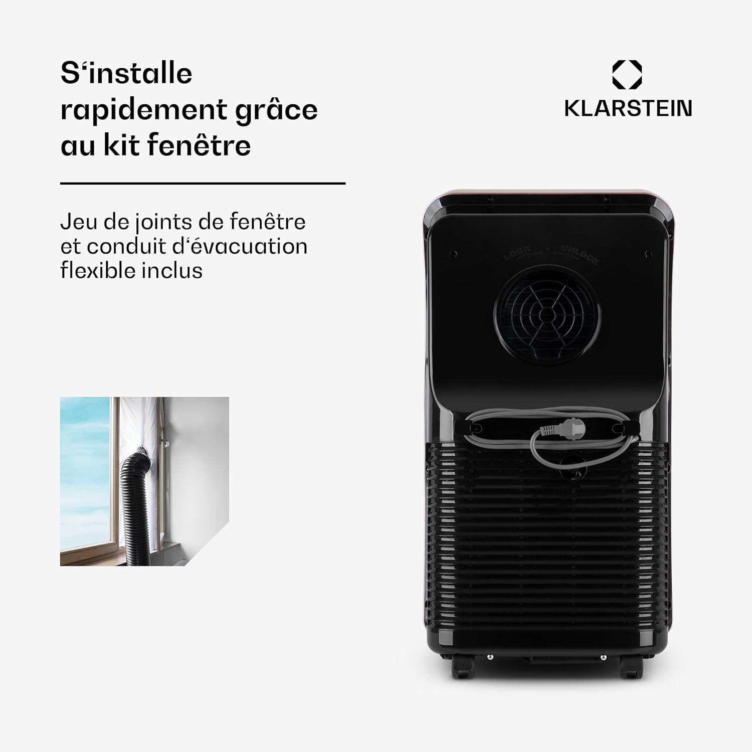 Smart-Klimaanlage Klarstein 12000 BTU – Klasse A, R290, Inverter, verbunden, 52 dB, Rosa