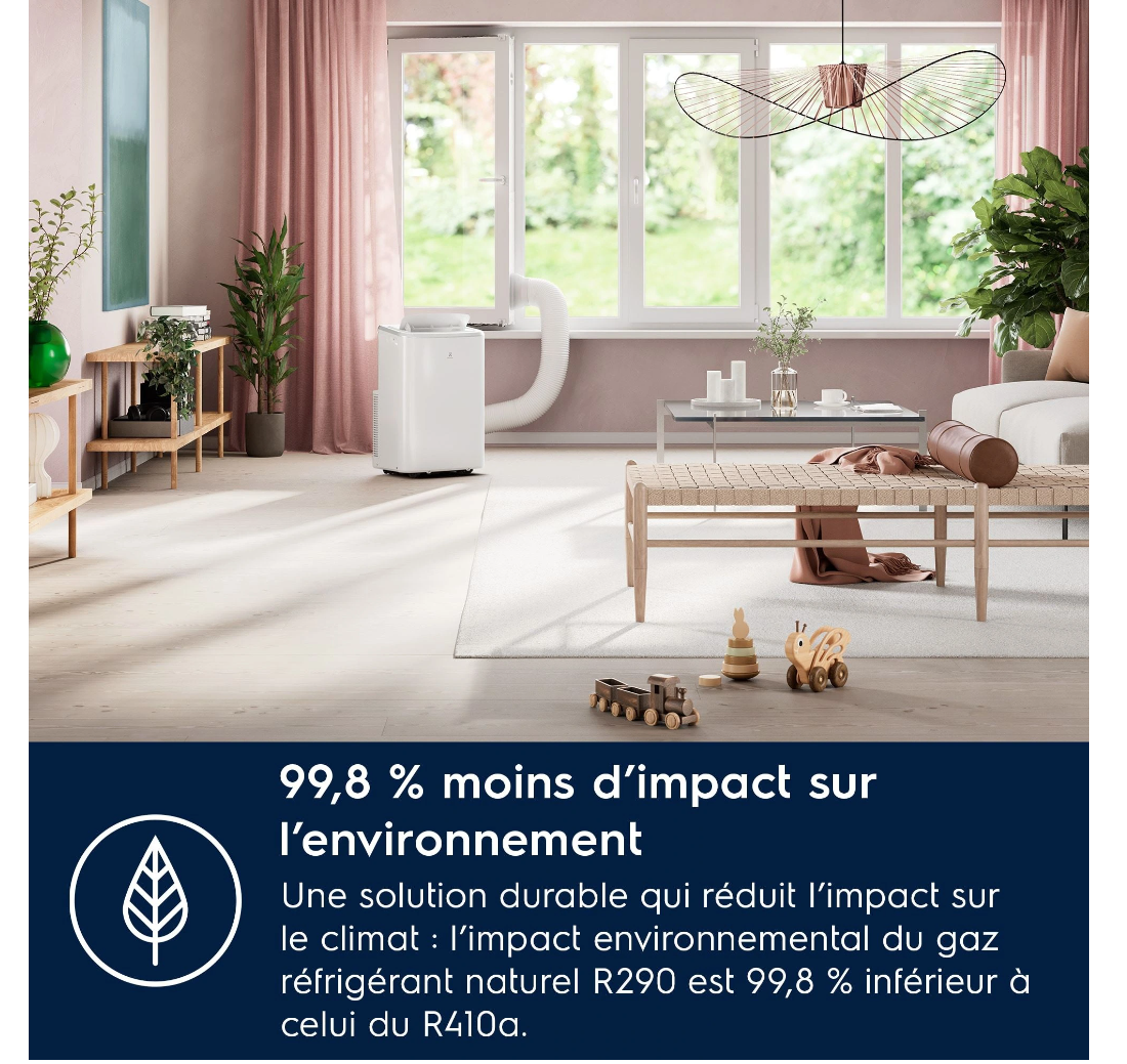 Electrolux EXP26U339CW Comfort 600 mobiles Klimagerät – 2600 W, Klasse A, R290, 64 dB