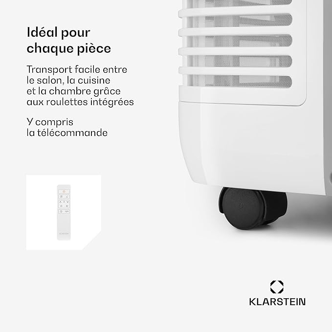 Klarstein Mobile Klimaanlage 12000 BTU – Klasse A+, R290, SEER 13, Leise 63 dB