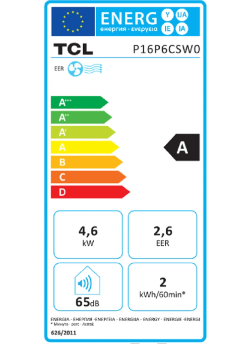 TCL P16P6CSW0 Portable Klimaanlage – 16000 BTU, Klasse A, Wi-Fi IoT, R290, 38 m²