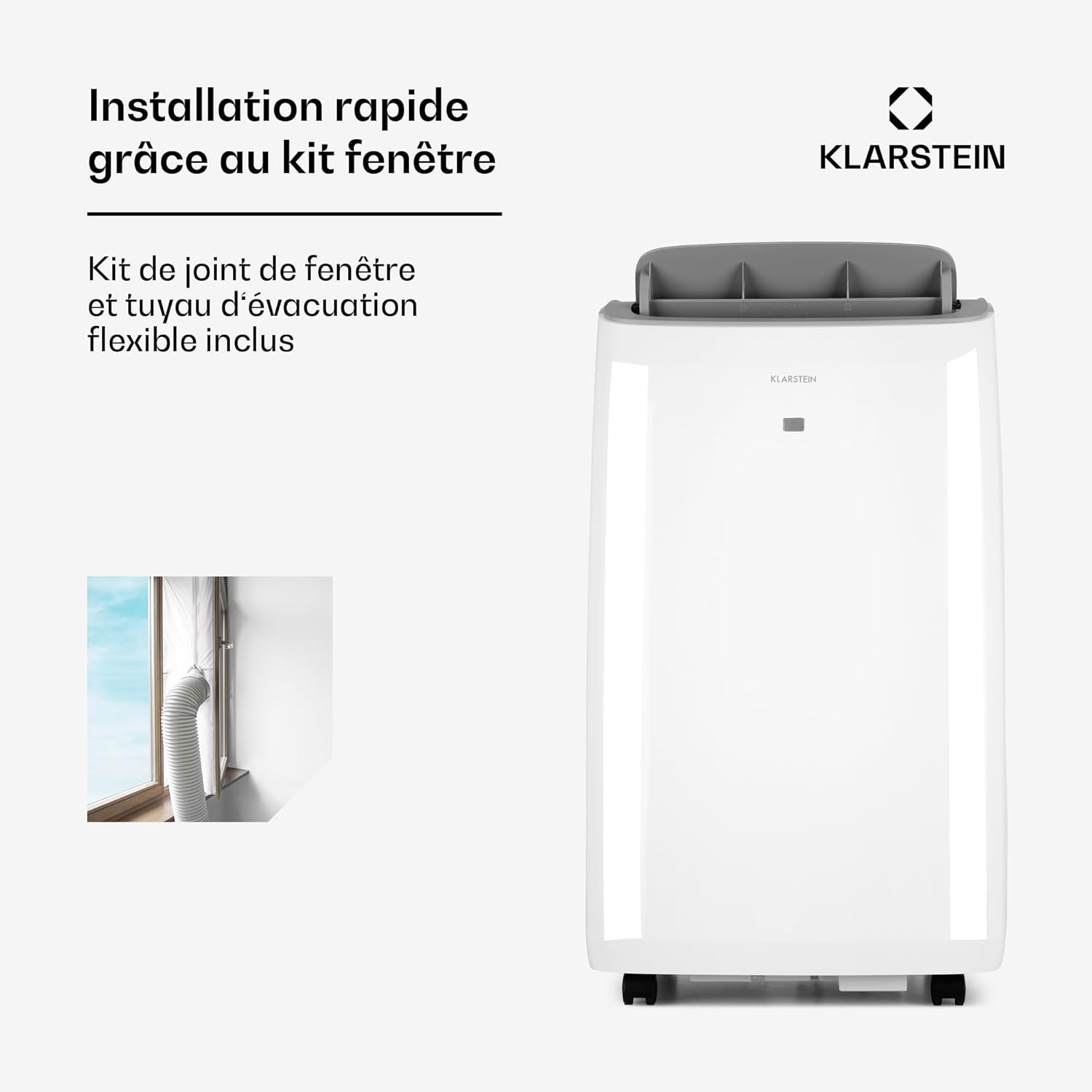 Klarstein Mobile Klimaanlage 12000 BTU – Klasse A+, R290, SEER 13, Leise 63 dB