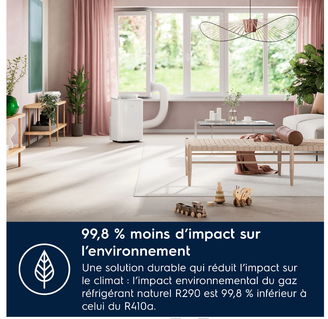 Mobiles Klimagerät Reversibel Electrolux EXP38U340HW Comfort 600 – 2600 W, Klasse A, R290, Vernetzt
