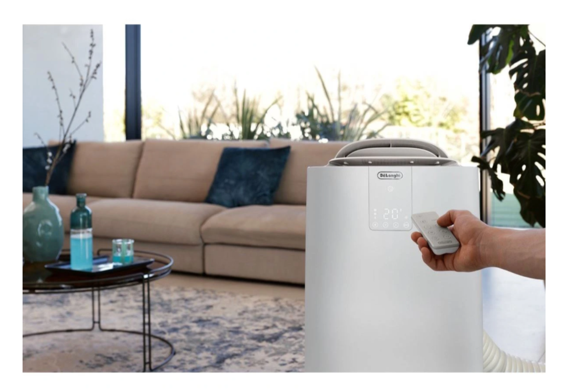 De'Longhi PACAP98 GentleJet Mobiles Klimagerät – 11500 BTU, Klasse A+, R290, GentleJet 180°