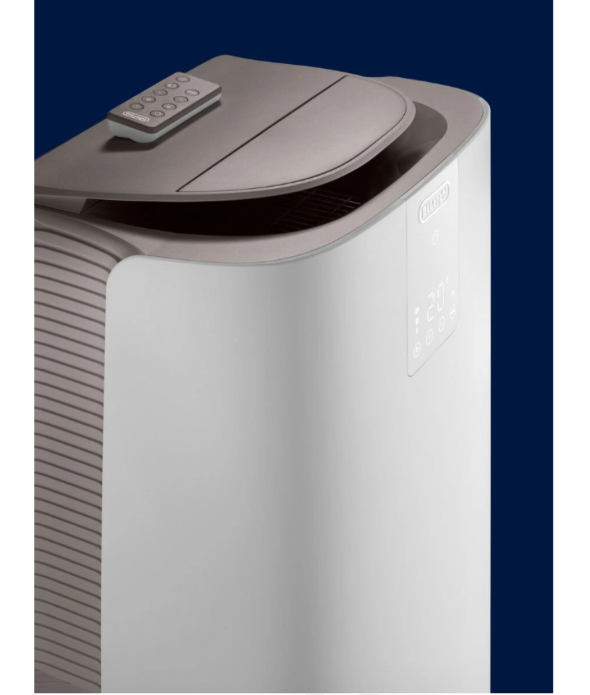 De'Longhi PACAP120 GentleJet Tragbare Klimaanlage – 12000 BTU, Klasse A+, R290, GentleJet 180°
