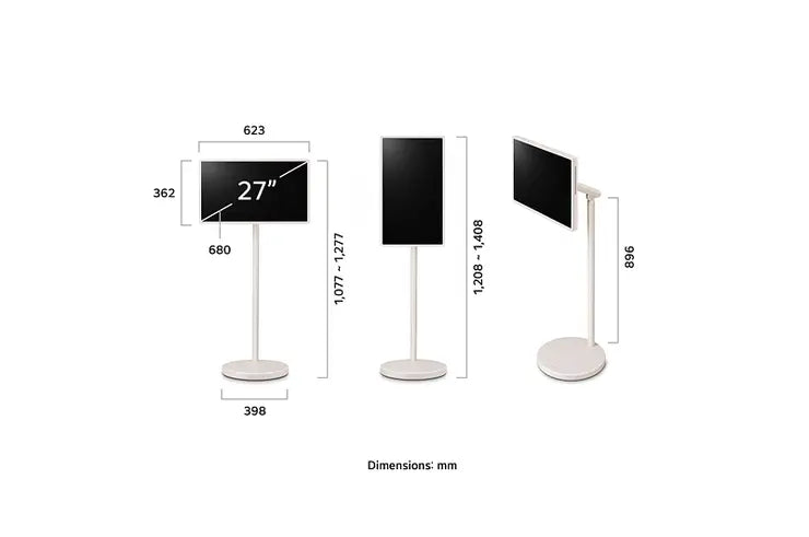 LG 32U889SA-W – 32" UHD 4K IPS Smart Monitor SWING mit integriertem Standfuß und Akku