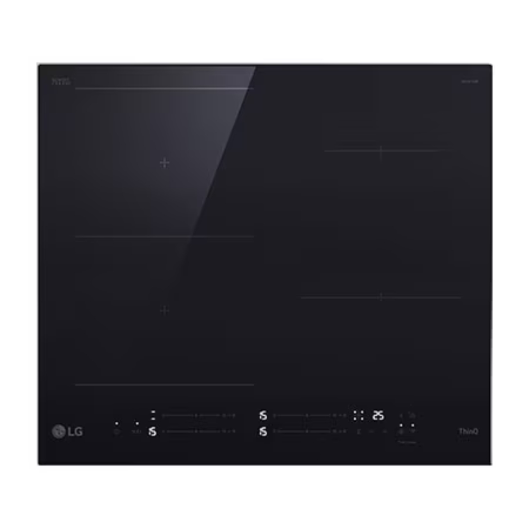 Table de cuisson LG CBIZ2435B avec boutons de commande et surface vitrocéramique, vue de face.