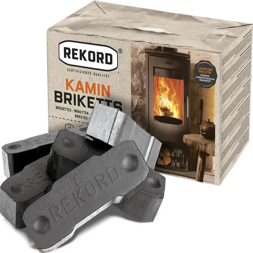 REKORD Braunkohlebriketts 300 kg – 30 × 10 kg, Papierverpackung