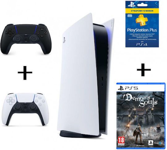 Sony PlayStation 5 & Demon’s Souls & Sony PS Plus Karte 365 Tage & DualSense Schwarz